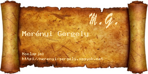 Merényi Gergely névjegykártya