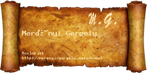 Merényi Gergely névjegykártya